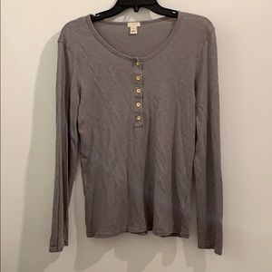 Gray Henley style shirt-J Crew-medium.